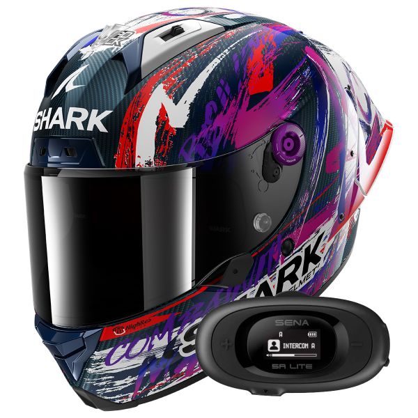 Full Face Shark Aeron GP Fim Racing Replica Zarco Signature Carbon DWV + Kit bluetooth 5