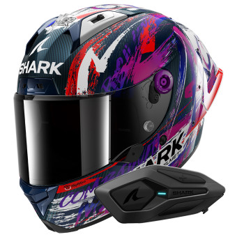 Full Face Shark Aeron GP Fim Racing Replica Zarco Signature Carbon DWV + Kit Bluetooth S