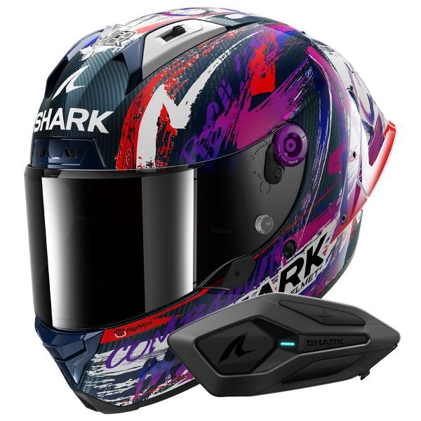 Full Face Shark Aeron GP Fim Racing Replica Zarco Signature Carbon DWV + Kit Bluetooth S