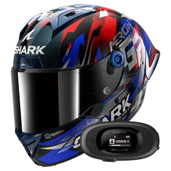 Casque Full Face Shark Aeron GP FIM Racing Replica Zarco Victory 2025 DBU + Kit bluetooth 5R Li Casque Full Face Shark Aeron GP FIM Racing Replica Zarco Victory 2025 DBU + Kit bluetooth 5R Li
