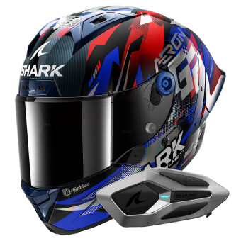 Casque Full Face Shark Aeron GP FIM Racing Replica Zarco Victory 2025 DBU + Kit Bluetooth Mesh Casque Full Face Shark Aeron GP FIM Racing Replica Zarco Victory 2025 DBU + Kit Bluetooth Mesh
