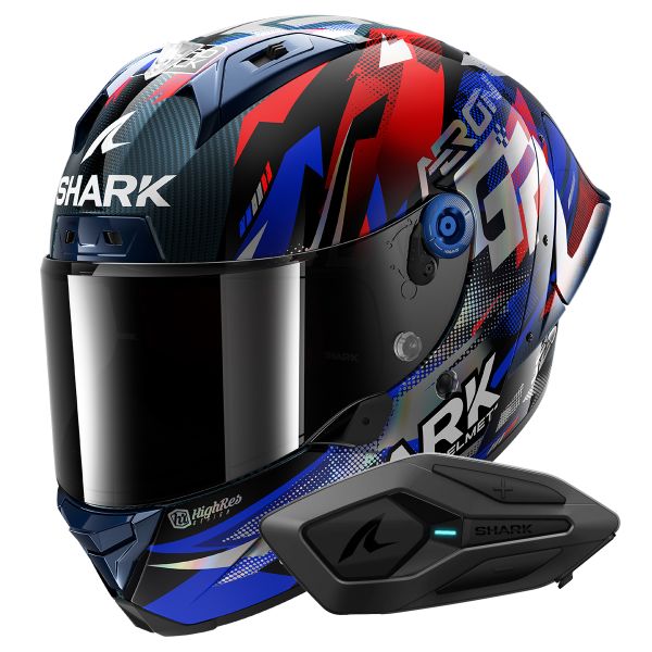 Full Face Shark Aeron GP FIM Racing Replica Zarco Victory 2025 DBU + Kit Bluetooth Sena