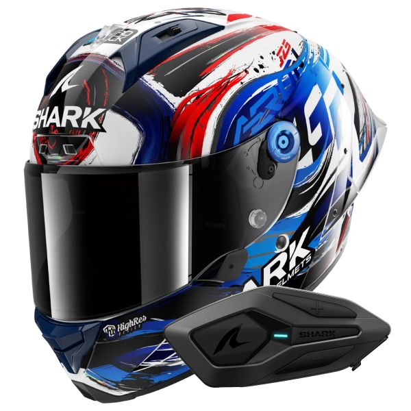 Full Face Shark Aeron GP FIM Racing Zarco Signature WKB + Kit Bluetooth Sena for Shark S