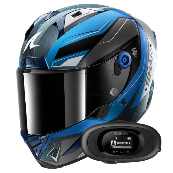 Full Face Shark Aeron Mekarium DBS + Kit bluetooth 5R Lite Solo