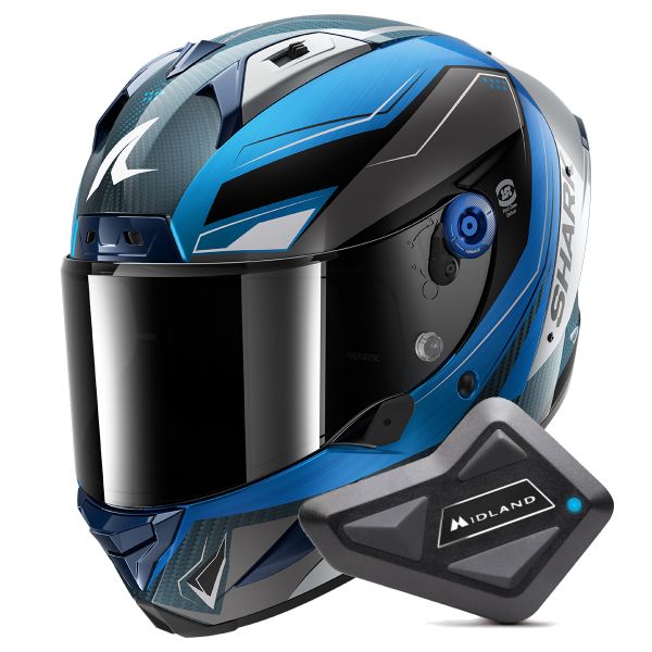 Full Face Shark Aeron Mekarium DBS + Kit Bluetooth BT Mini
