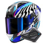 Casque Full Face Shark Aeron Speed-Fancy DWB + Kit Bluetooth BT Mini