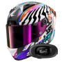 Casque Full Face Shark Aeron Speed-Fancy DWO + Kit bluetooth 5R Lite Solo