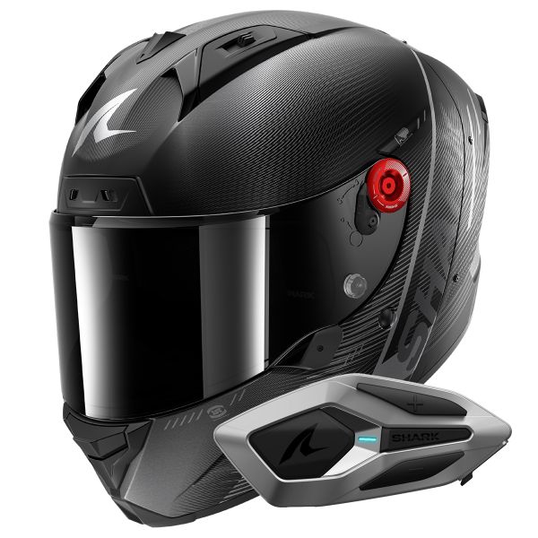 Full Face Shark Aeron Speed-Tech Mat DAK + Kit Bluetooth Sena for Shark Mesh