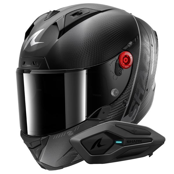 Full Face Shark Aeron Speed-Tech Mat DAK + Kit Bluetooth Sena for Shark Solo