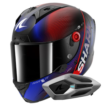 Casque Full Face Shark Aeron Speed-Tech Mat DBR + Kit Bluetooth Sena for Shark Mesh Casque Full Face Shark Aeron Speed-Tech Mat DBR + Kit Bluetooth Sena for Shark Mesh