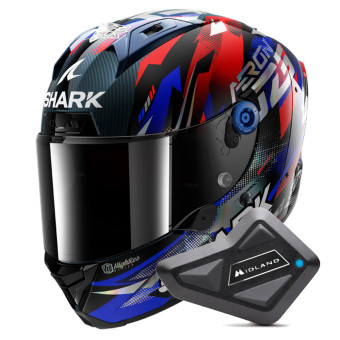 Full Face Shark Aeron Zarco GP De France DBU + Kit Bluetooth BT Mini