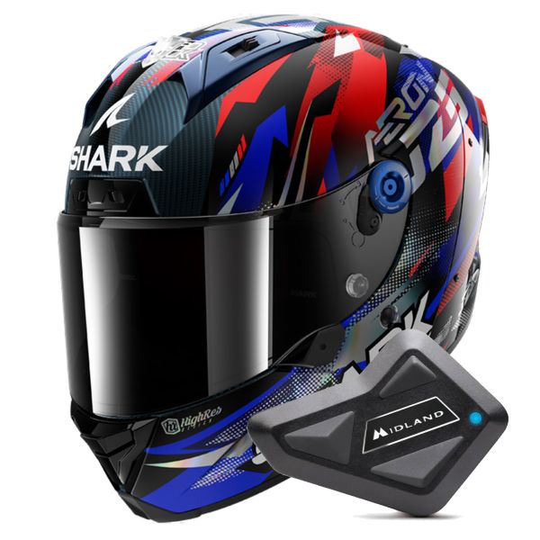 Full Face Shark Aeron Zarco GP De France DBU + Kit Bluetooth BT Mini