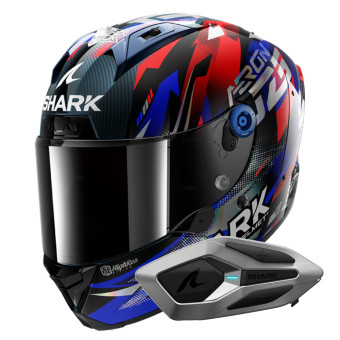 Full Face Shark Aeron Zarco GP De France DBU + Kit Bluetooth Sena for Shark Mesh