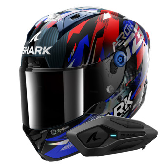 Full Face Shark Aeron Zarco GP De France DBU + Kit Bluetooth Sena for Shark Solo
