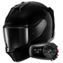 Casque Full Face Shark D-Skwal 3 Blank BLK + Kit Bluetooth 5S Solo