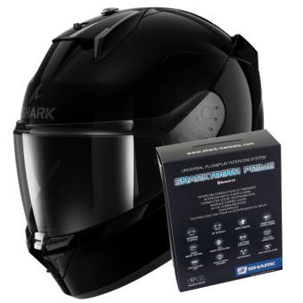 Full Face Shark D-Skwal 3 Blank BLK + Kit Bluetooth Sharktooth Prime