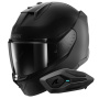 Casque Full Face Shark D-Skwal 3 Blank Mat KMA + Kit Bluetooth Sena for Shark Solo