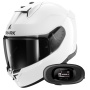 Casque Full Face Shark D-Skwal 3 Blank WHU + Kit Bluetooth 5R Lite