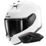 Casque Full Face Shark D-Skwal 3 Blank WHU + Kit Bluetooth Sena for Shark Solo