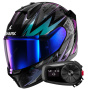Casque Full Face Shark D-Skwal 3 Blast-R KGX + Kit Bluetooth 5S Solo