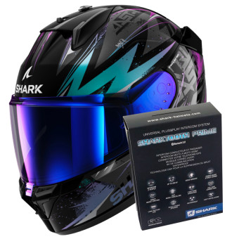 Full Face Shark D-Skwal 3 Blast-R KGX + Kit Bluetooth Sharktooth Prime