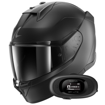 Full Face Shark D-Skwal 3 Dark Shadow Edition Mat A08 + Kit Bluetooth 5R Lite