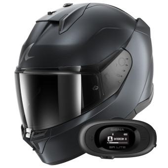 Full Face Shark D-Skwal 3 Dark Shadow Edition Mat B16 + Kit Bluetooth 5R Lite