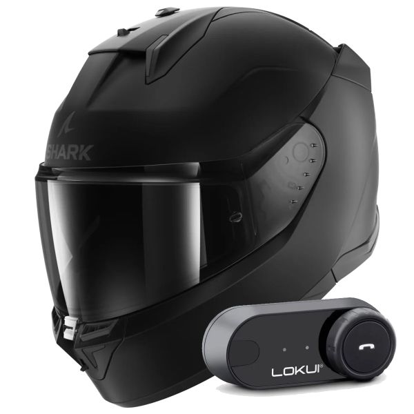 Full Face Shark D-Skwal 3 Dark Shadow Edition Mat KMA + Kit Bluetooth Lokui K30 Full Face Shark D-Skwal 3 Dark Shadow Edition Mat KMA + Kit Bluetooth Lokui K30