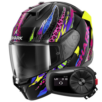 Full Face Shark D-Skwal 3 Fawn KVY + Kit Bluetooth 5S Solo