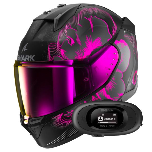 Full Face Shark D-Skwal 3 Mayfer Mat KVA + Kit bluetooth 5R Lite Solo