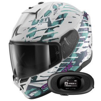 Full Face Shark D-Skwal 3 Reptaia WXW + Kit Bluetooth 5R Lite