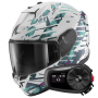 Casque Full Face Shark D-Skwal 3 Reptaia WXW + Kit Bluetooth 5S Solo