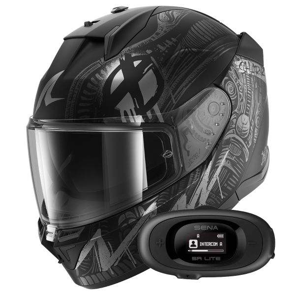 Full Face Shark D-Skwal 3 Shiever Mat KAS + Kit Bluetooth 5R Lite