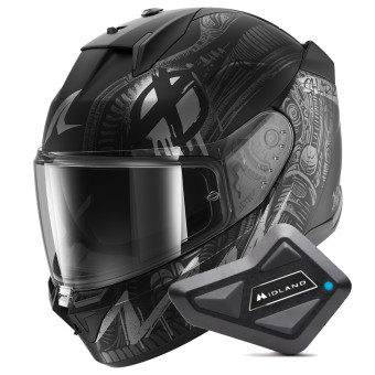Full Face Shark D-Skwal 3 Shiever Mat KAS + Kit Bluetooth BT Mini