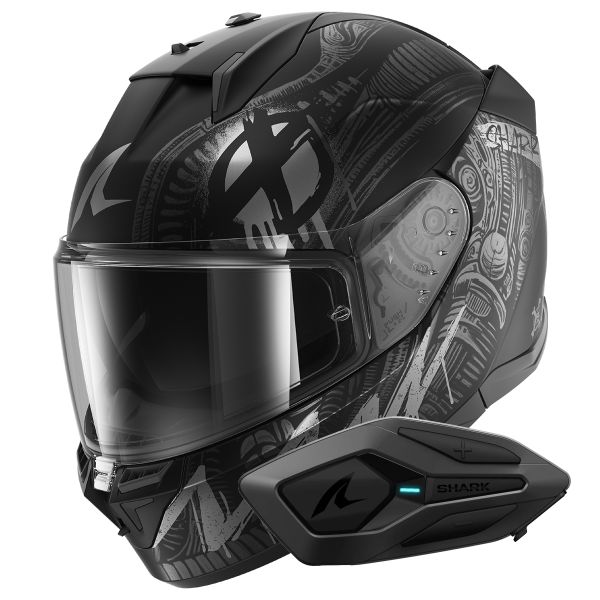 Full Face Shark D-Skwal 3 Shiever Mat KAS + Kit Bluetooth Sena for Shark Solo