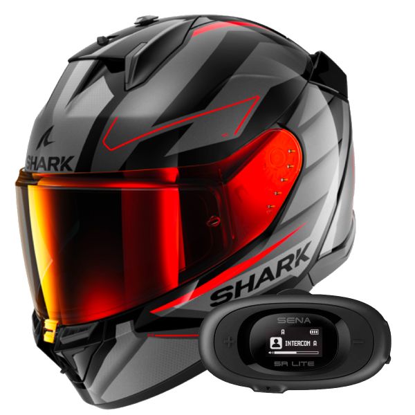 Full Face Shark D-Skwal 3 Sizler KAR + Kit Bluetooth 5R Lite