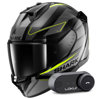 Full Face Shark D-Skwal 3 Sizler KAY + Kit Bluetooth Lokui K30