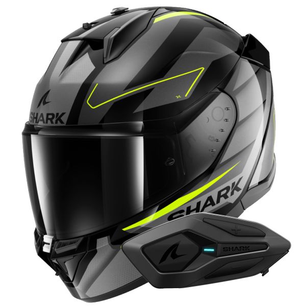 Full Face Shark D-Skwal 3 Sizler KAY + Kit Bluetooth Sena for Shark Solo