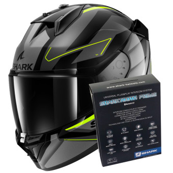 Full Face Shark D-Skwal 3 Sizler KAY + Kit Bluetooth Sharktooth Prime