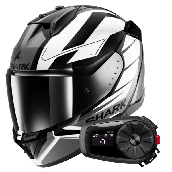 Full Face Shark D-Skwal 3 Sizler KWA + Kit Bluetooth 5S Solo