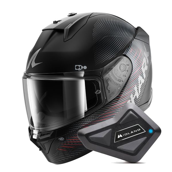 Full Face Shark D-Skwal 3 SP Lyne KAR + Kit Bluetooth BT Mini