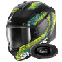 Casque Full Face Shark D-Skwal 3 Speed-Vib Mat KGB + Kit Bluetooth 5R Lite