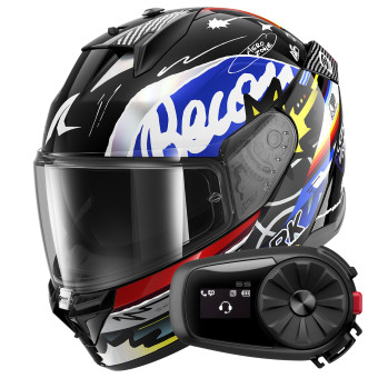 Full Face Shark D-Skwal 3 Streetrush KBU + Kit Bluetooth 5S Solo