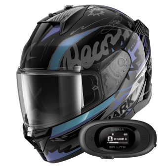Full Face Shark D-Skwal 3 Streetrush KGU + Kit Bluetooth 5R Lite
