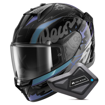 Full Face Shark D-Skwal 3 Streetrush KGU + Kit Bluetooth BT Mini