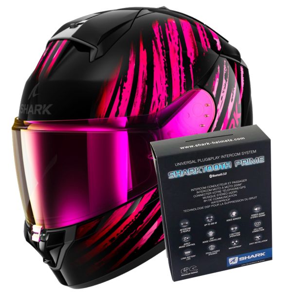 Full Face Shark Ridill 2 Assya KVV + Kit Bluetooth Sharktooth Prime