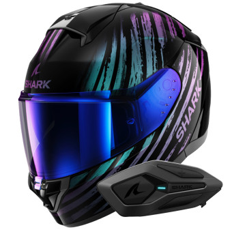 Full Face Shark Ridill 2 Assya KXK + Kit Bluetooth Sena for Shark Solo