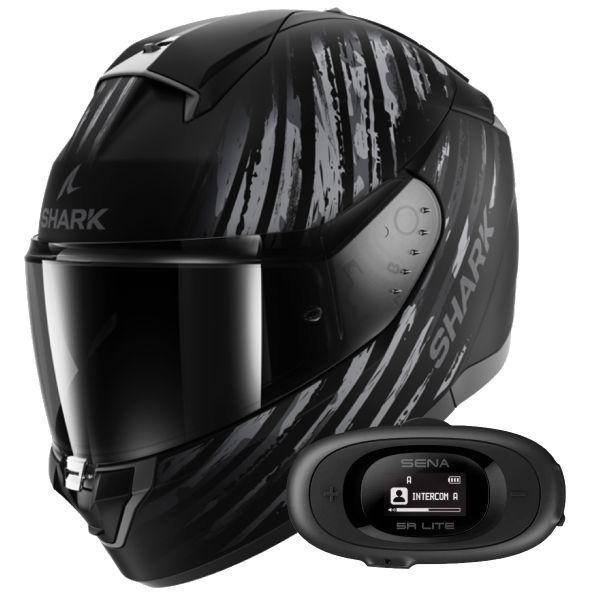 Full Face Shark Ridill 2 Assya Mat KAA + Kit Bluetooth 5R Lite