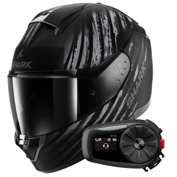 Full Face Shark Ridill 2 Assya Mat KAA + Kit Bluetooth 5S