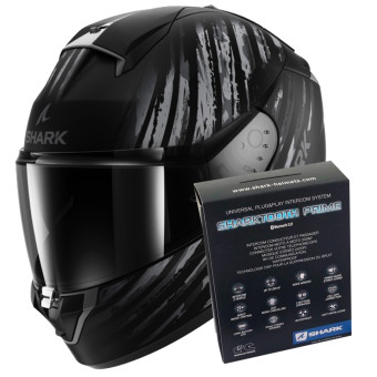 Full Face Shark Ridill 2 Assya Mat KAA + Kit Bluetooth Sharktooth Prime